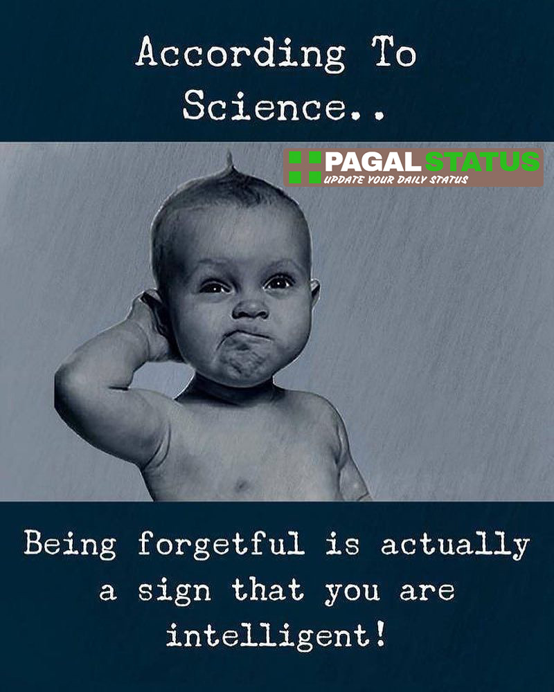 According to science, being forgetful is actually a sign that you are intelligent,  Interesting Whatsapp Status
