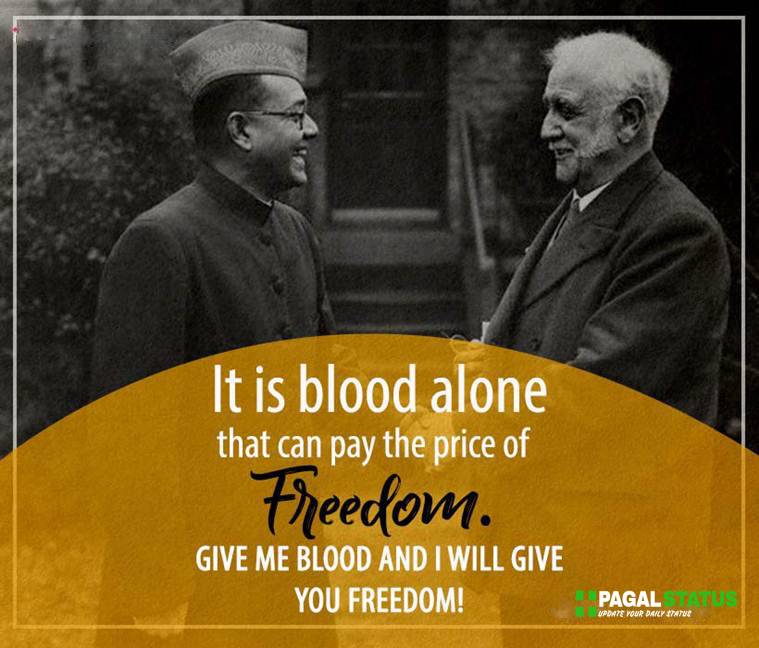 It is blood alone that can pay the price of freedom. Give me blood and i will give you freedom.

